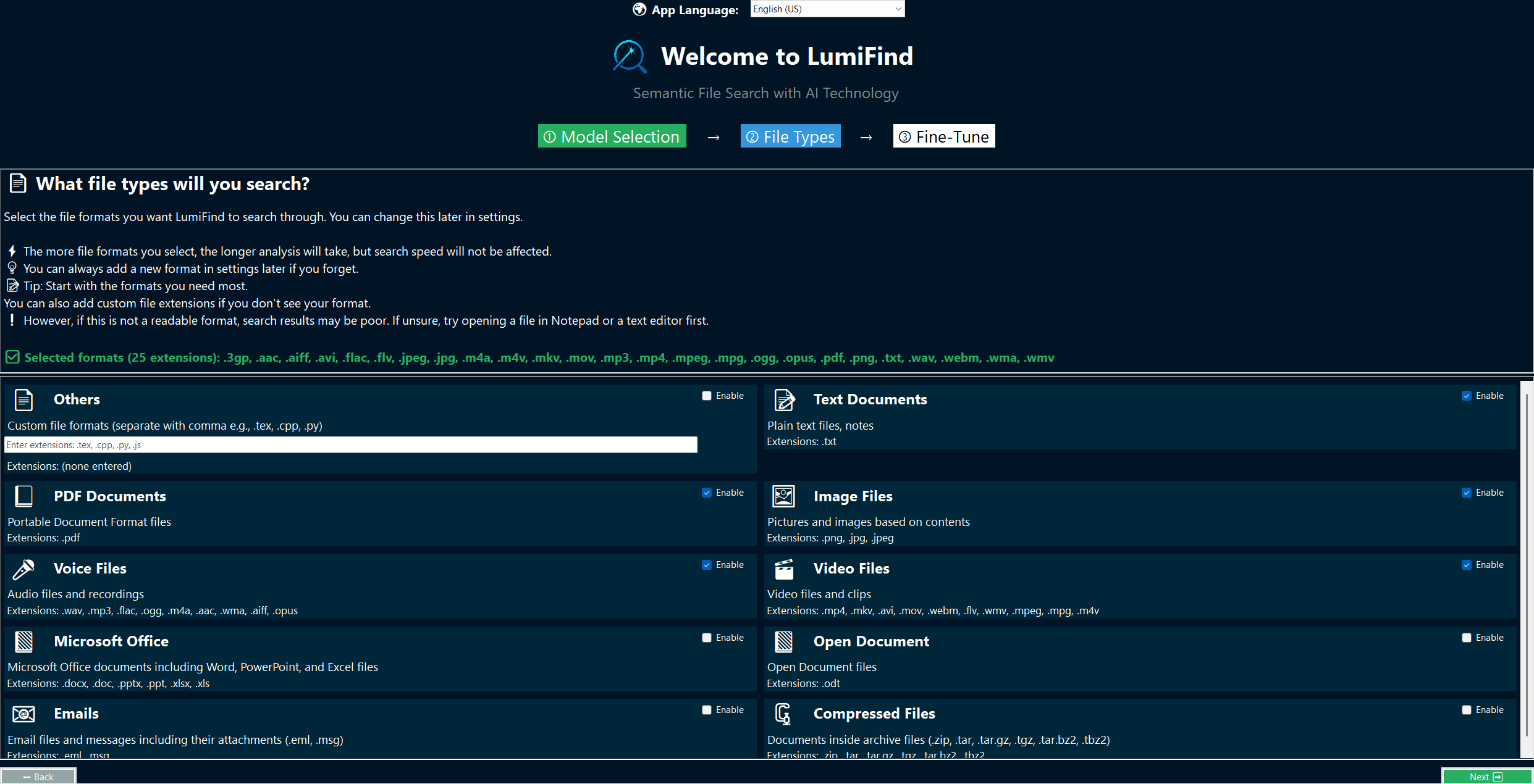 LumiFind Welcome Screen 2